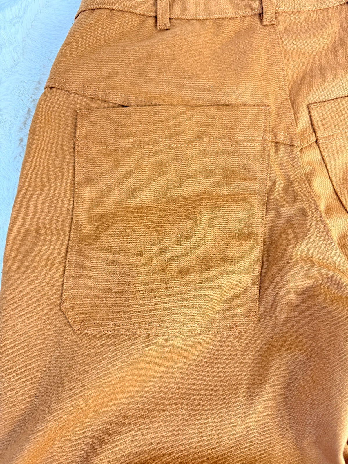 Pantalon Double Knee Baggy épais grande poche, triple couture résistante, couleur beige/camel