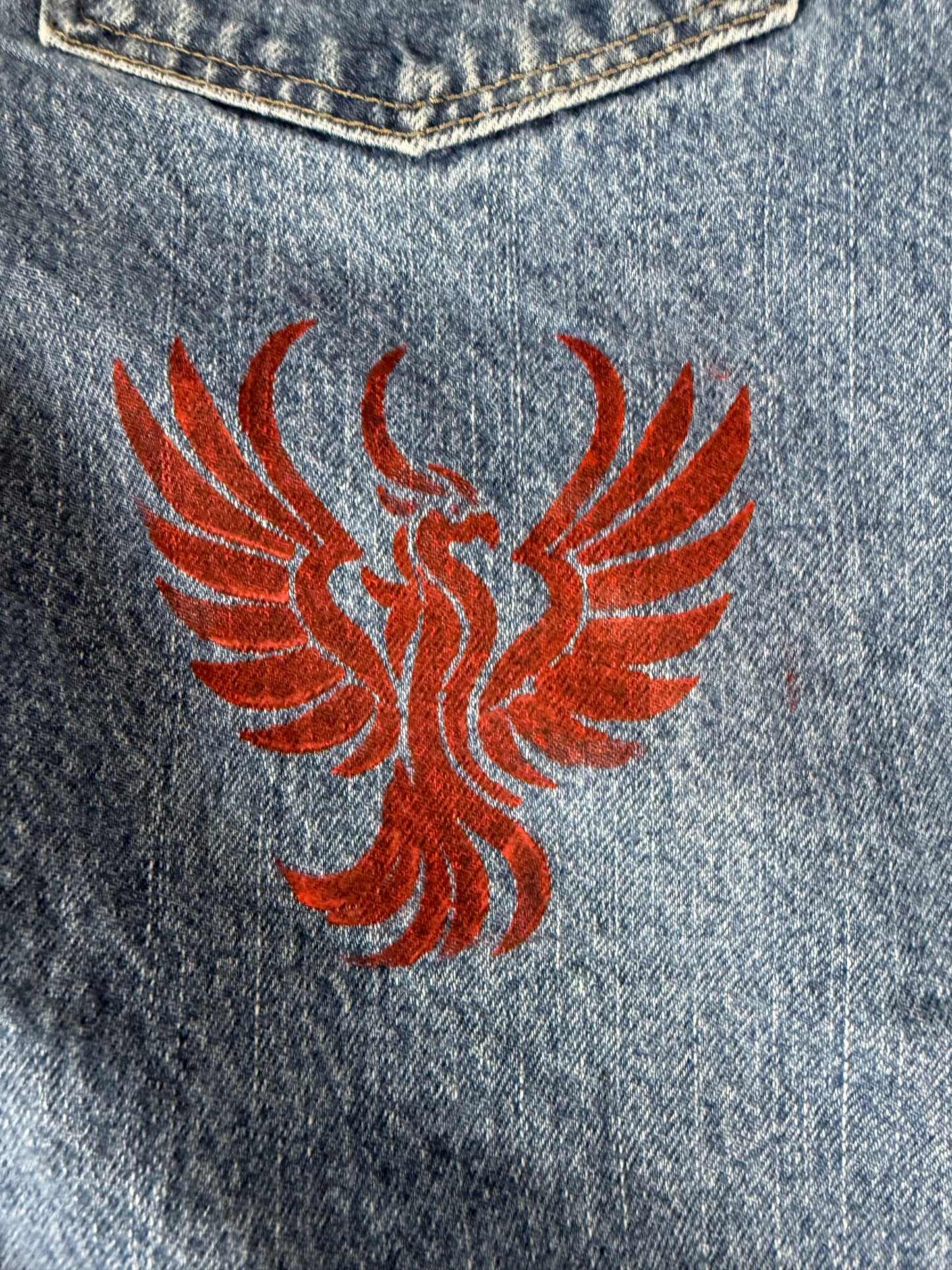 Pantalon baggy en denim upcyclé large style skater streetwear y2k hip-hop 90’s - Pièce unique S n•17