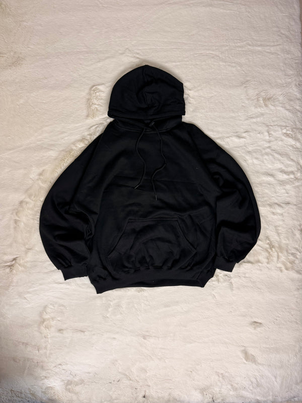Sweat à capuche oversize ample et boxy, hyper doux, noir profond