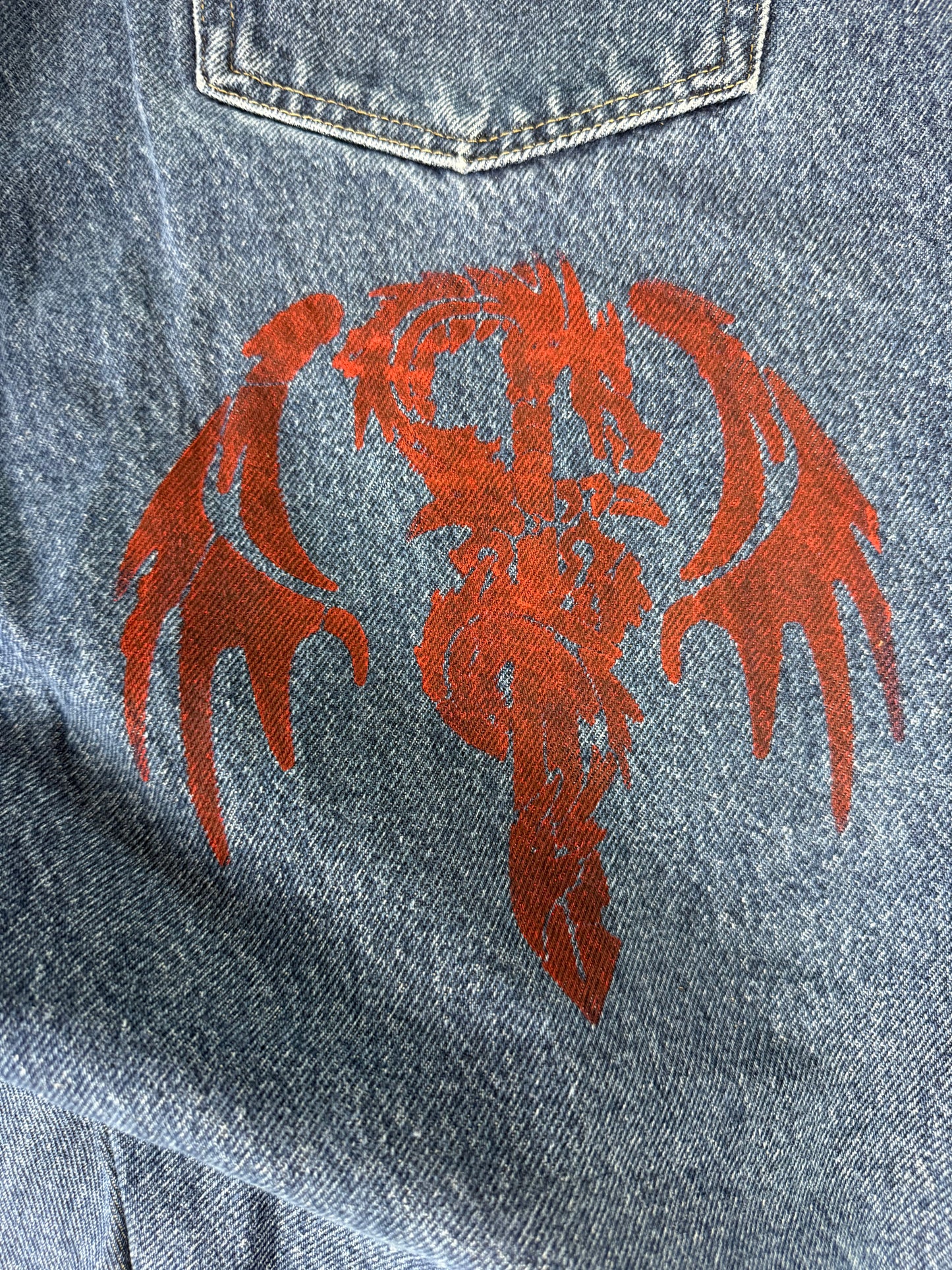 Pantalon baggy en denim upcyclé large style skater streetwear y2k hip-hop 90’s - Pièce unique M n•10