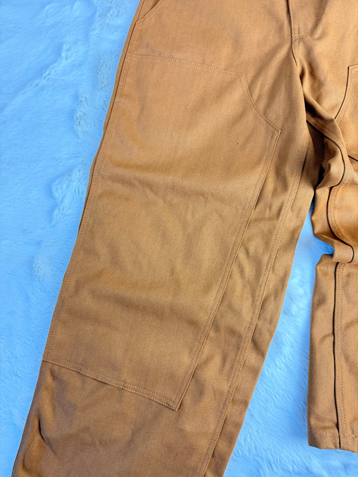 Pantalon Double Knee Baggy épais grande poche, triple couture résistante, couleur beige/camel