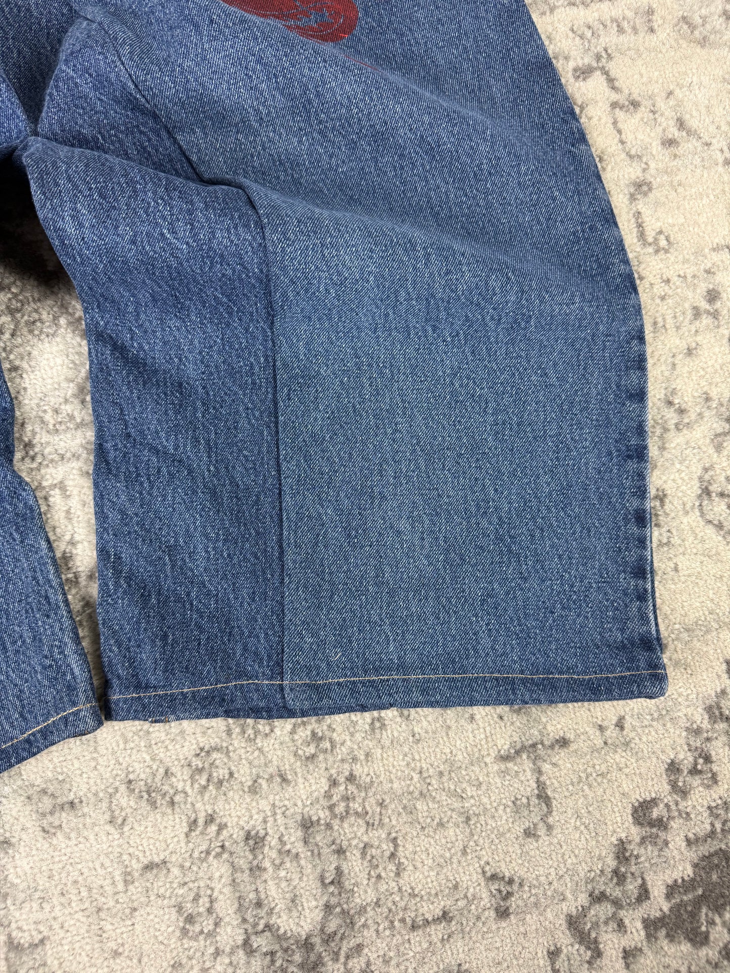 Pantalon baggy en denim upcyclé large style skater streetwear y2k hip-hop 90’s - Pièce unique M n•7