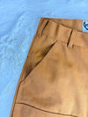 Pantalon Double Knee Baggy épais grande poche, triple couture résistante, couleur beige/camel