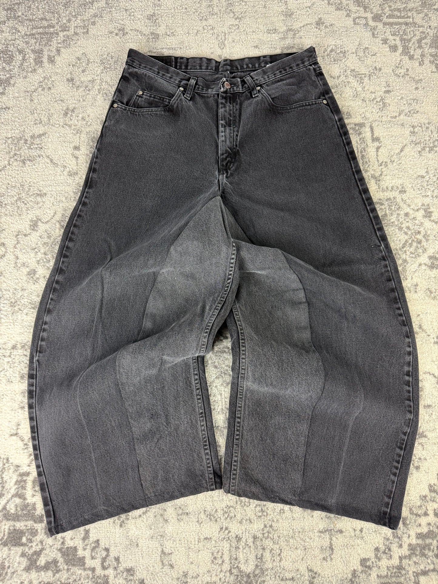 Pantalon baggy en denim upcyclé large style skater streetwear y2k hip-hop 90’s - Pièce unique M n•9