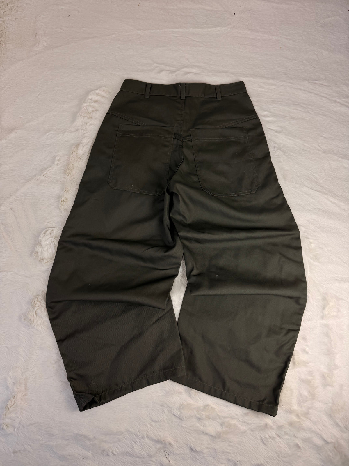 Pantalon Double Knee Baggy épais grande poche, triple couture résistante, couleur vert foncé